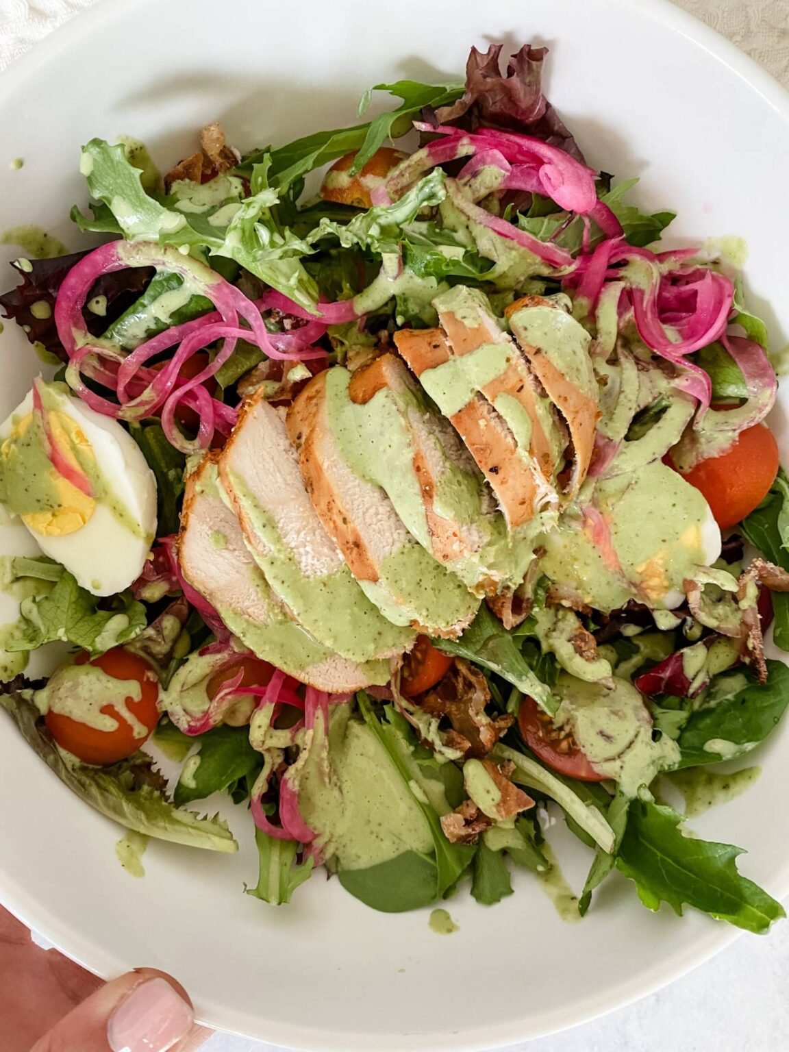 Panera Bread Green Goddess Salad with Chicken - Lovely Delites