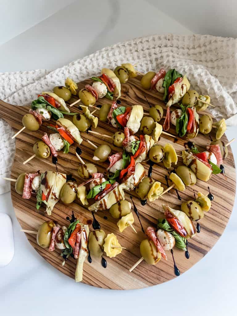 Meat and Cheese Individual Charcuterie Skewers Appetizers