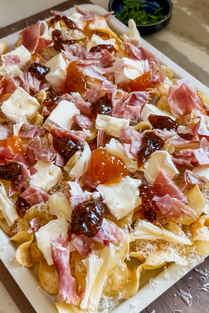 added fig jam and apricot preserves to the nachos