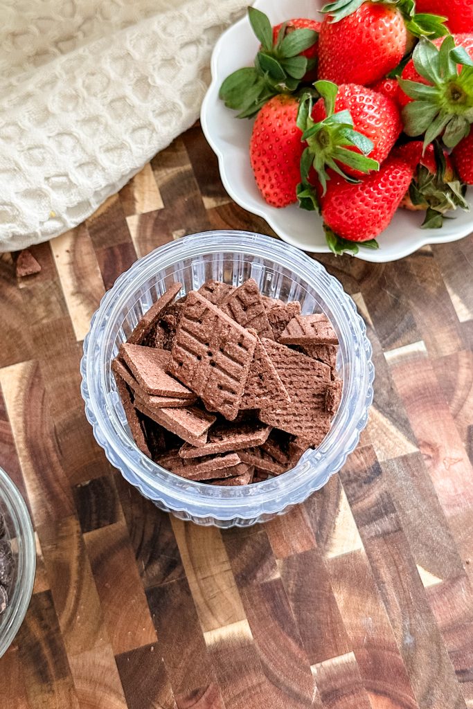 chocolate cookies in the processor