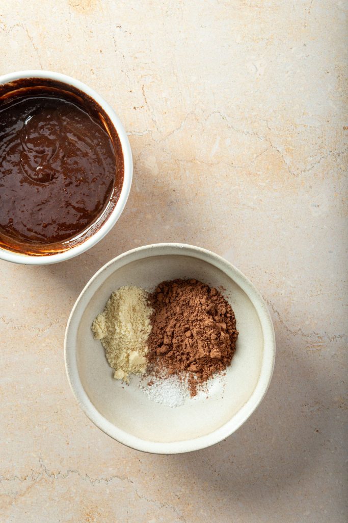 almond flour, cocoa, and salt in a white bowl