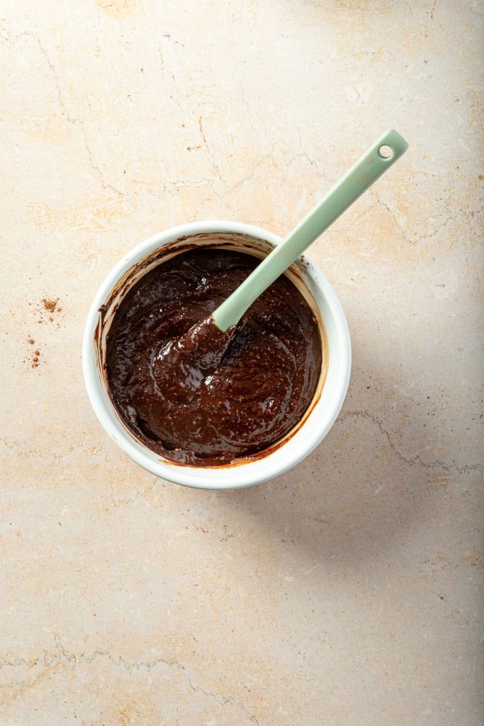 wet and dry ingredients combined in a bowl