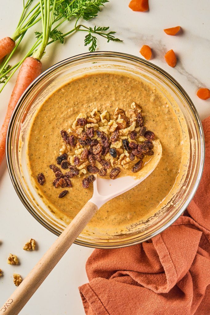 raisins and chopped nuts added to the chia pudding