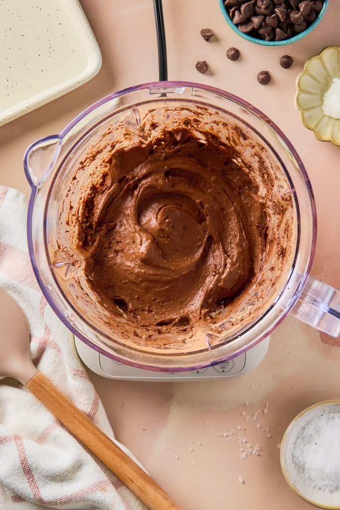 ingredients blended up in a blender