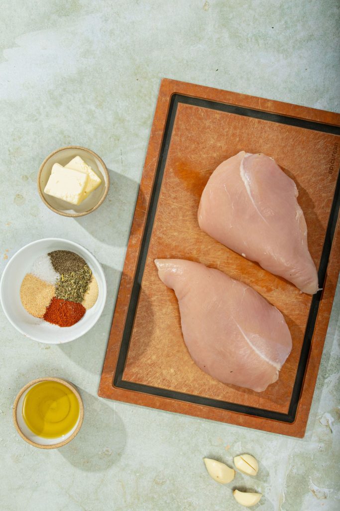 all the ingredients to make skillet to oven chicken