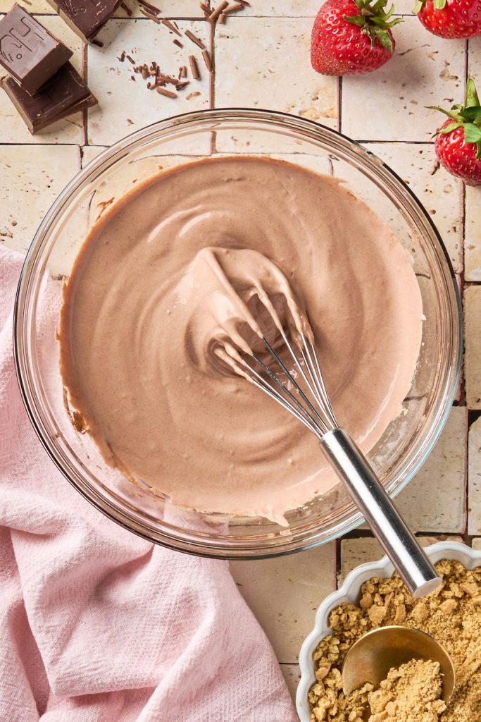 chocolate base whisked in a bowl