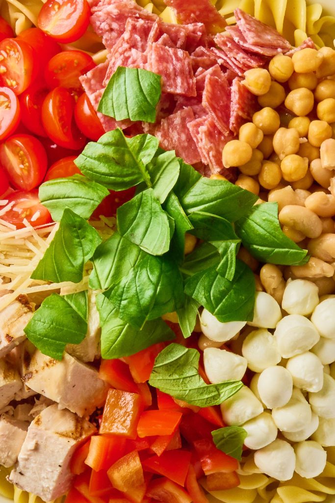 close up of the pasta before the dressing added