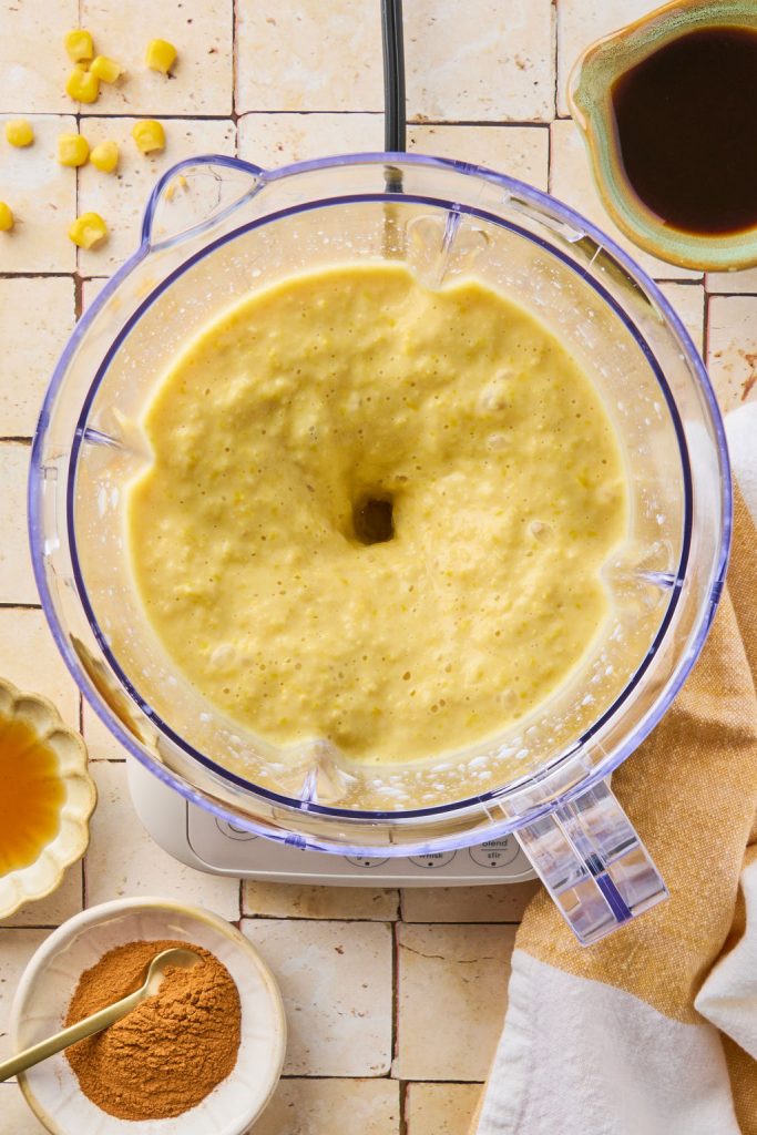 all the ingredients blended in a blender