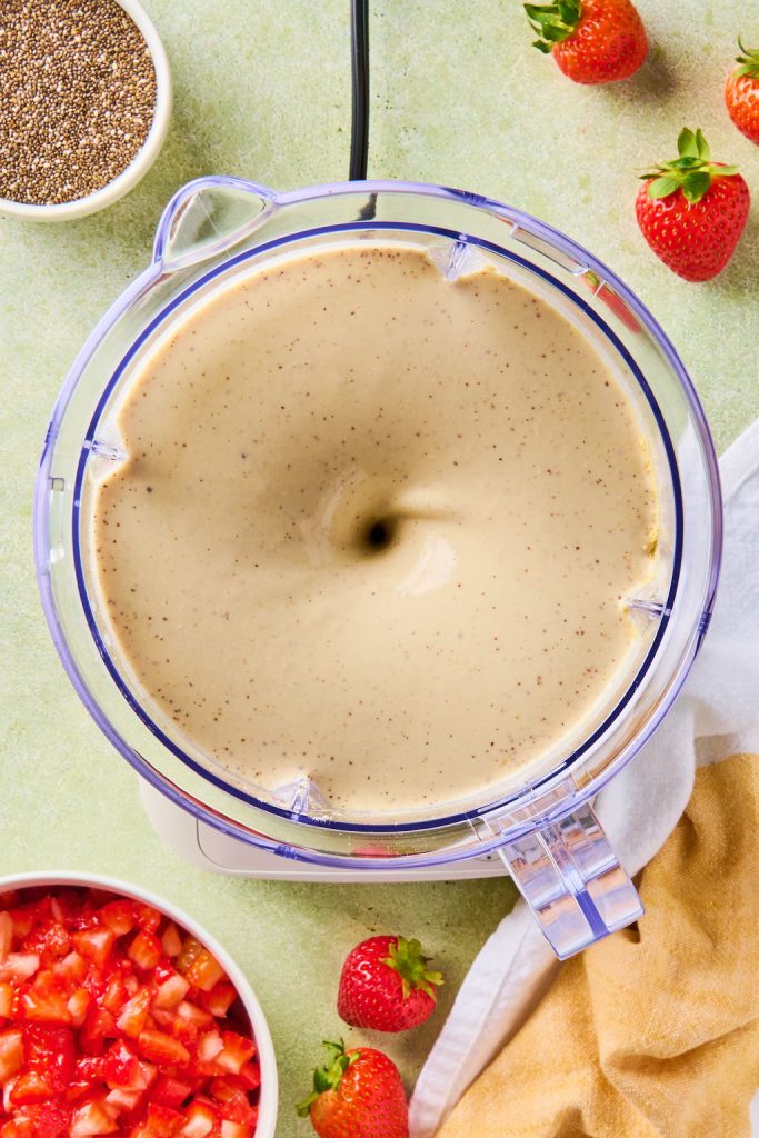 all the ingredients blended in a blender until creamy