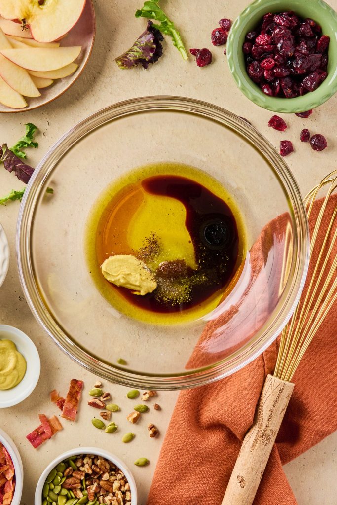 chicken marinade ingredients in a glass bowl