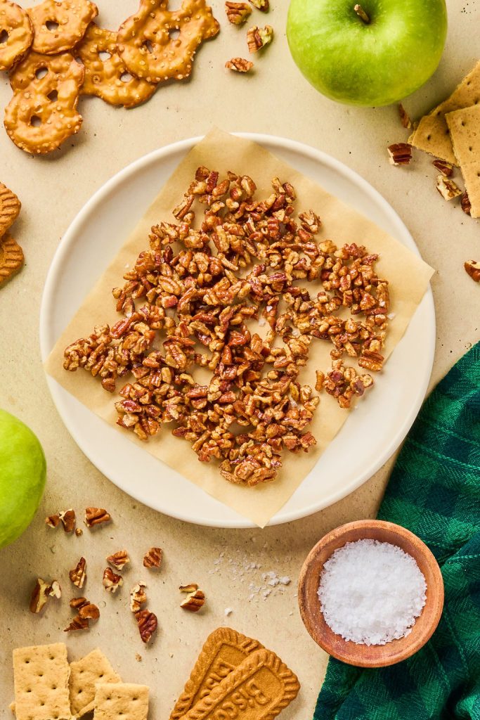flakey sea salt added to the pecans