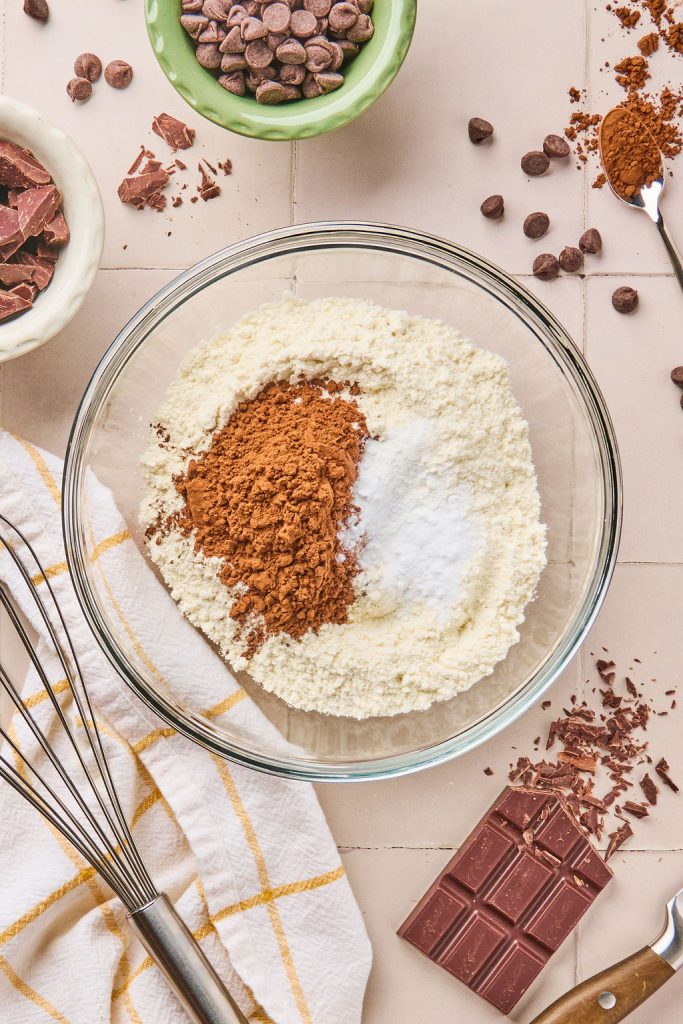 dry ingredient in a glass bowl