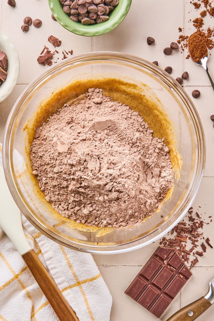 dry ingredients added to the wet ingredients