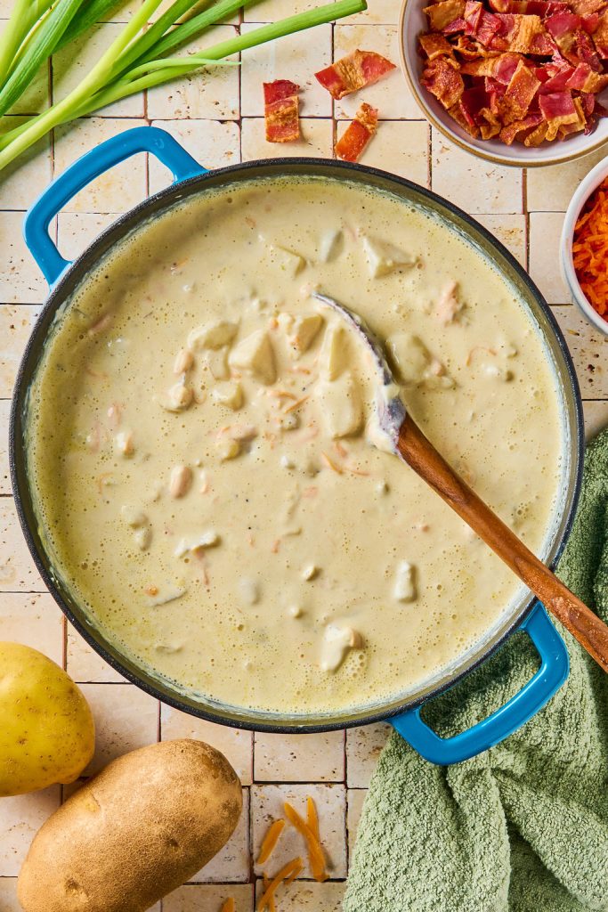 cheese melted into the soup